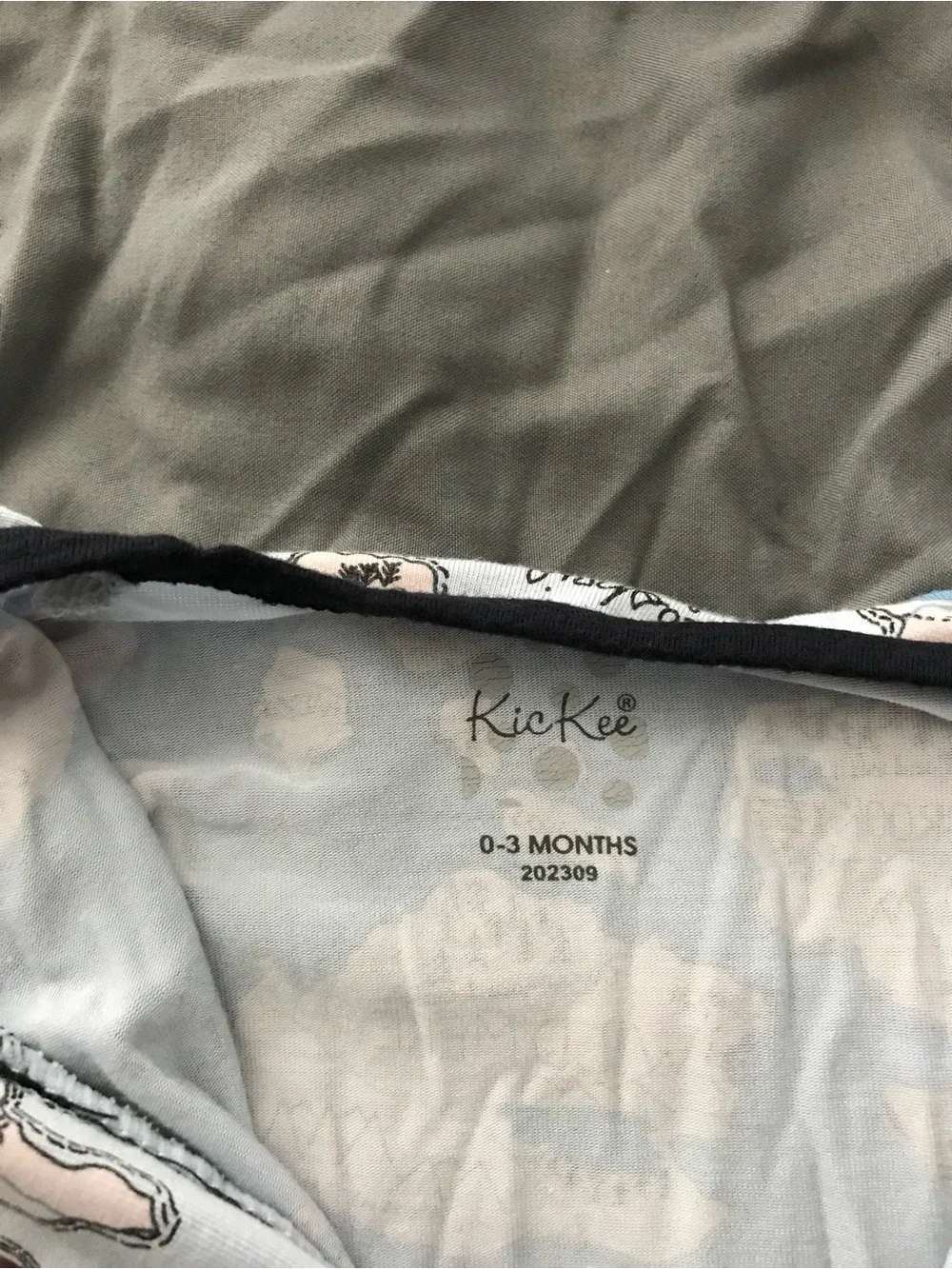 Kickee Pants Light Blue Map-Print Footed One-Piece with Black Trim BAMBOO PJS